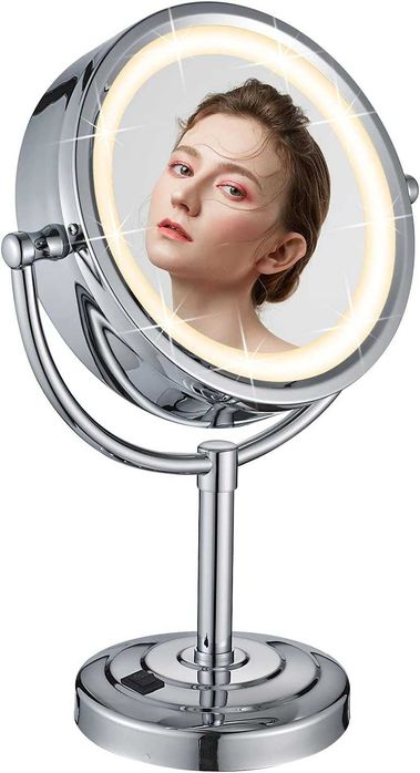 Lusterko do makijażu dwustronne stojące LED 7x/1x 21,5 cm na Prezent