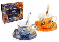 Filiżanki ESPRESSO Łyżeczki + Spodki PORCELANA VINCENT van GOGH 90ml