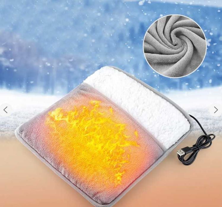 Грілка для ніг з USB підігрівом фланелева Електрогрілка Електрокилимок