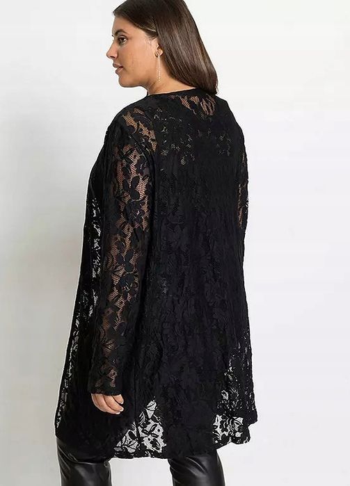 B.P.C narzutka czarna dłuższa koronkowa ^36/38