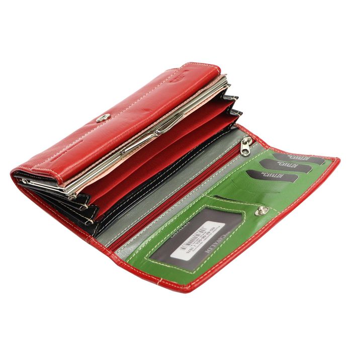 elegancki skórzany portfel damski cavaldi 2 kolory