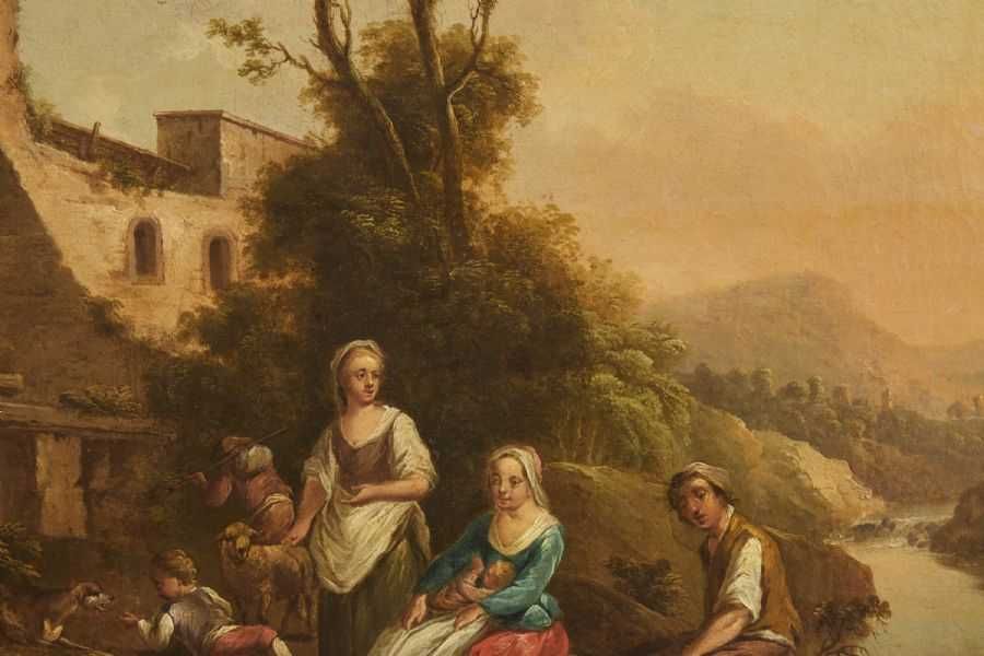 Oryginalny Obraz Olejny z XVIII w.  100x118 w pięknej starej ramie
