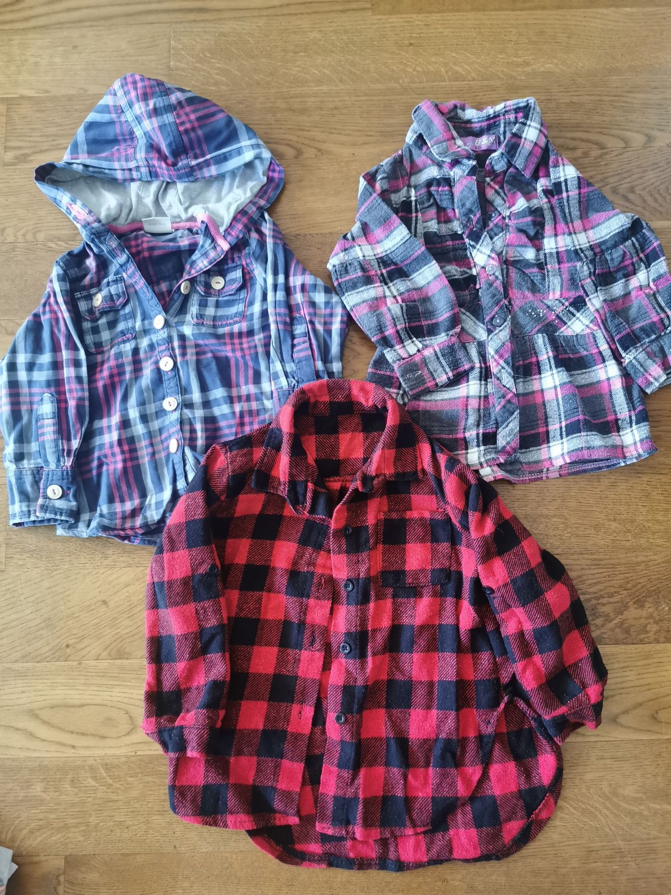 3 eleganckie koszule dla dziewczynki r. 98/104