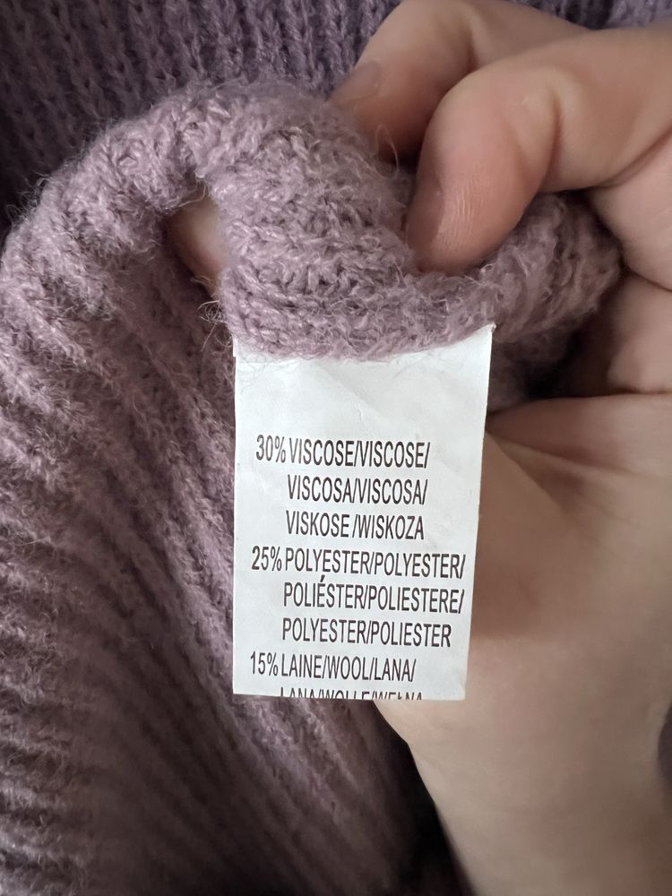 Dlugi fioletowy sweter
