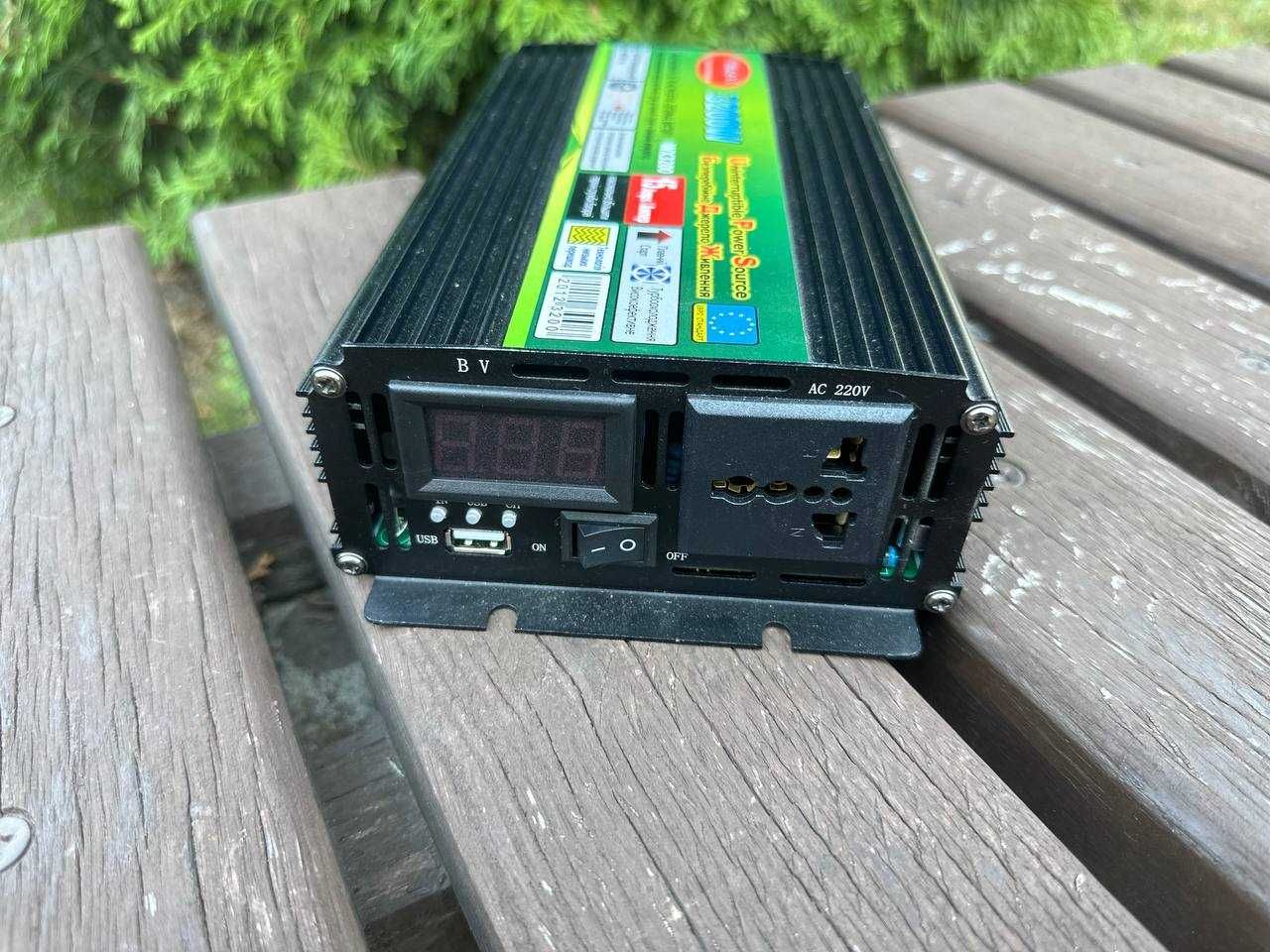 Инвертор 12-220v 3200w с подзарядкой аккумулятора. Преобразователь ИБП