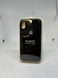 Silicone case z logo Apple - iphone x/xs czarne kejs pokorowiec