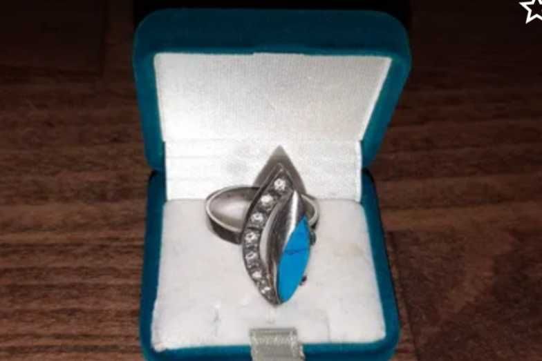 Pierścionek srebrny z turkusem 925