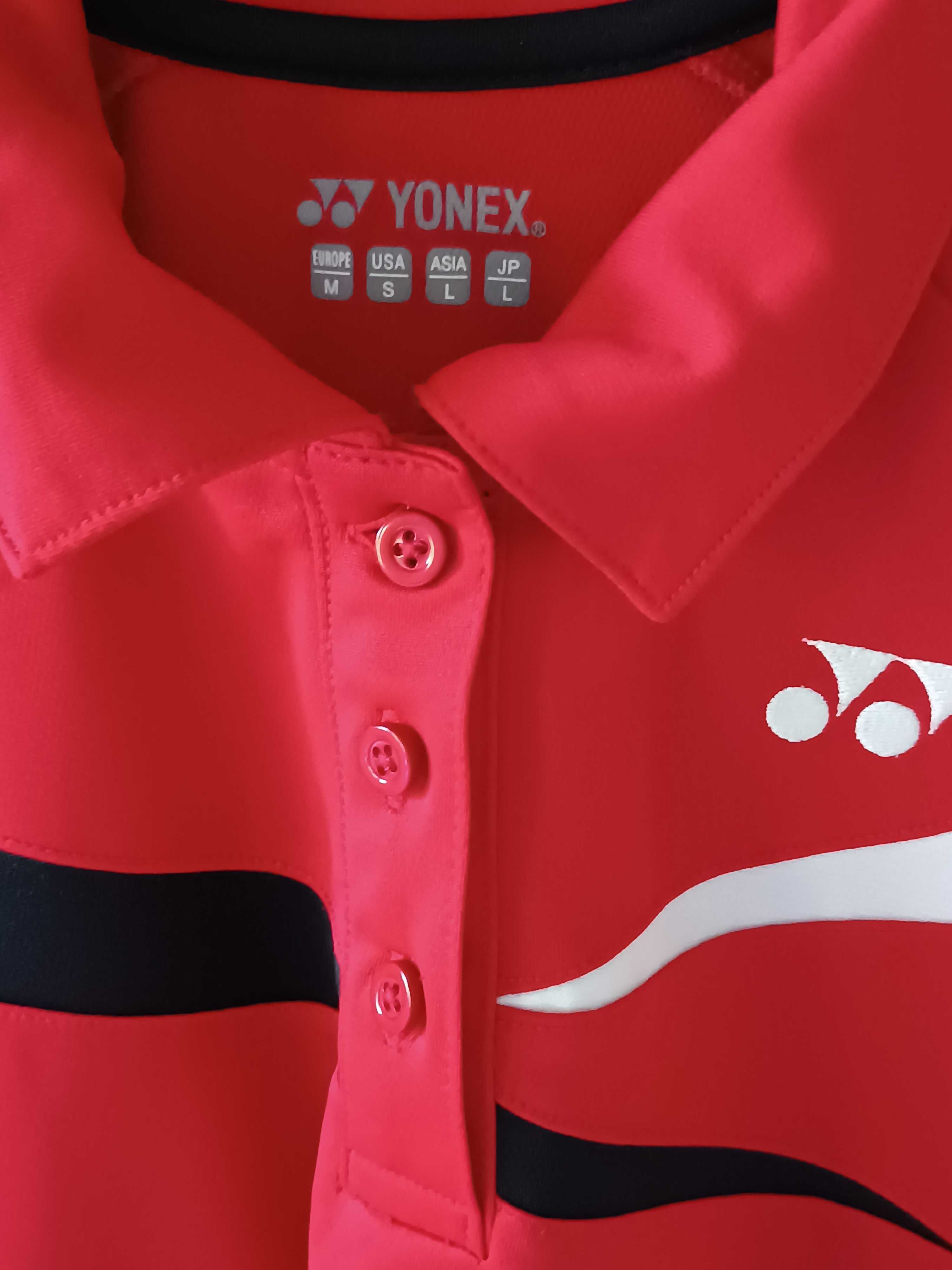 Koszulka polo z krótkim rękawem T-shirt Yonex Team czerwona bluzka S M