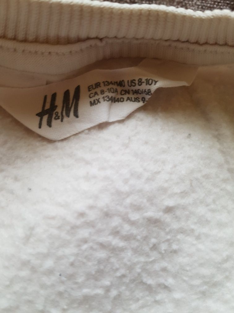 Ładna kremowa dluga bluza,  tunika dresowa z jednorożcem H&M 140-146
