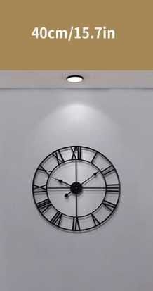Zegar metalowy czarny 40cm