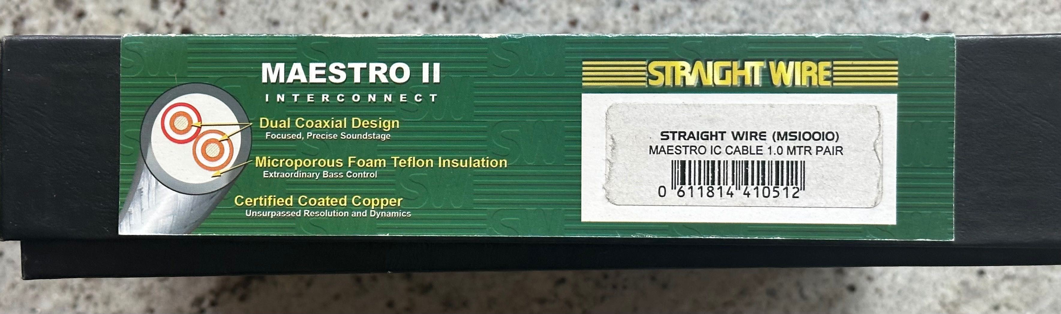 Interconnect STRAIGHT WIRE Maestro II 1m TANIO