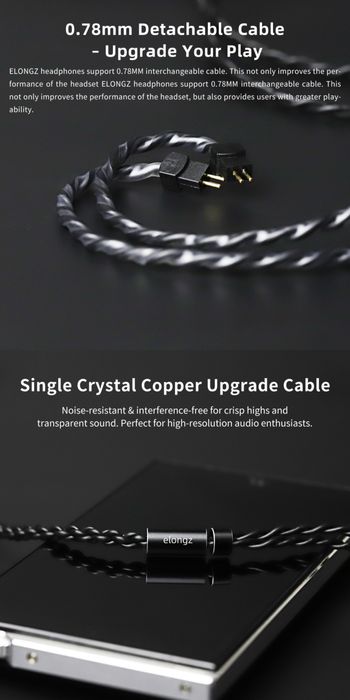 Новинка! Hi-Fi навушники OKCSC Elongz, DD 10.2 mm., orange, +ПОДАРУНОК