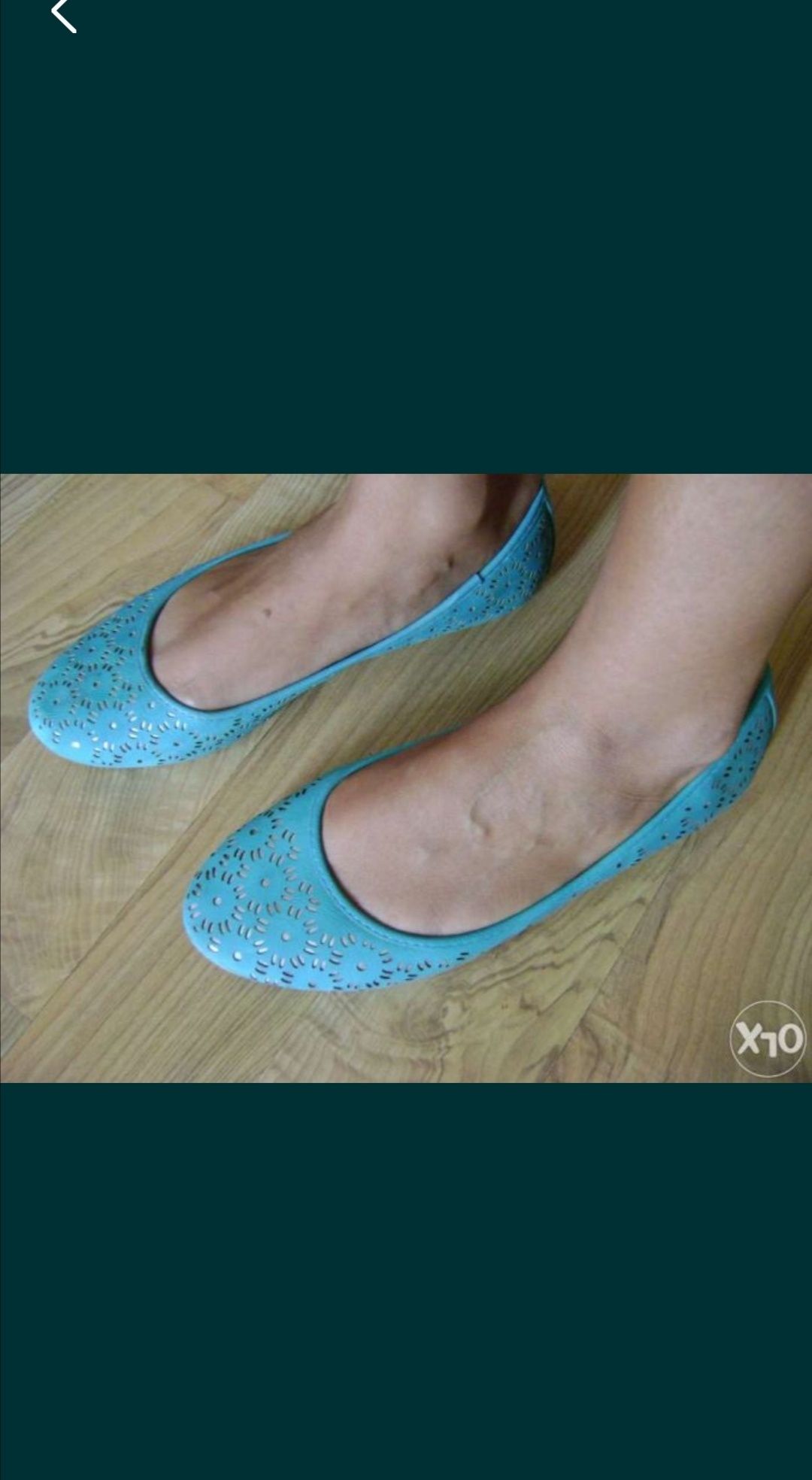 Buty balerinki miętowe 40