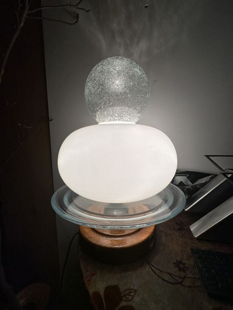 Lampa na biurko Bubble Gum - Vintage, Polskie szklo