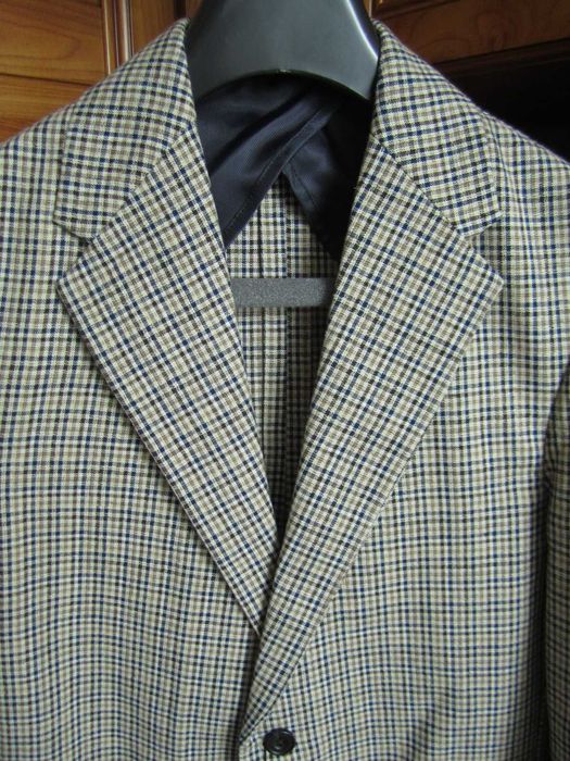 Blazer marynarka męska ZARA bawełna / len krata roz S 44/46 nowa