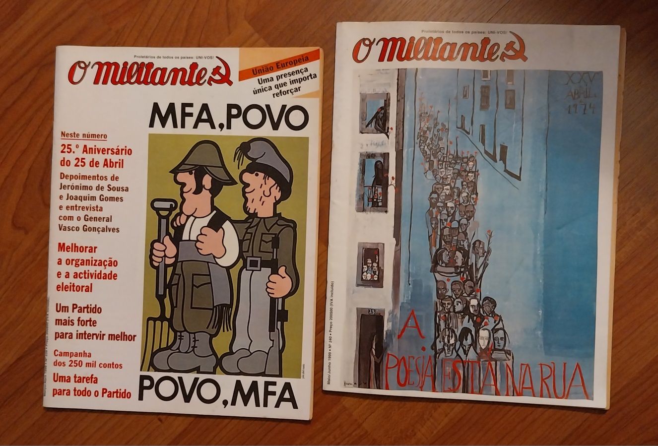 Revistas - O Militante com capas Vieira da Silva e  João Abel Manta