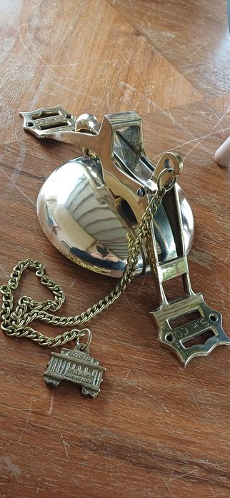 Vintage dzwonek ścienny mosiądz S.F.Co. lata 80-90