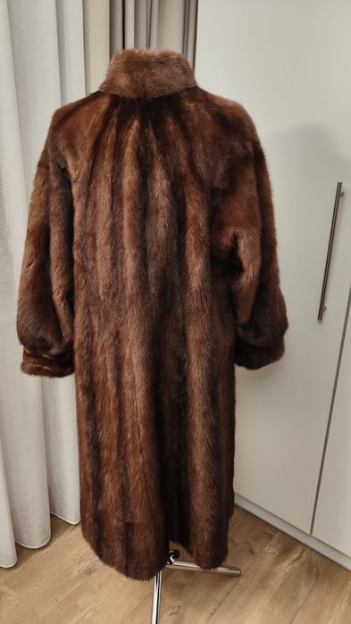 Płaszcz/futro z Norek SAGA MINK - Brązowy, Długi, Vintage