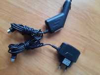 Ładowarka z końcówką miniUSB sieciowa i samochodowa kpl.