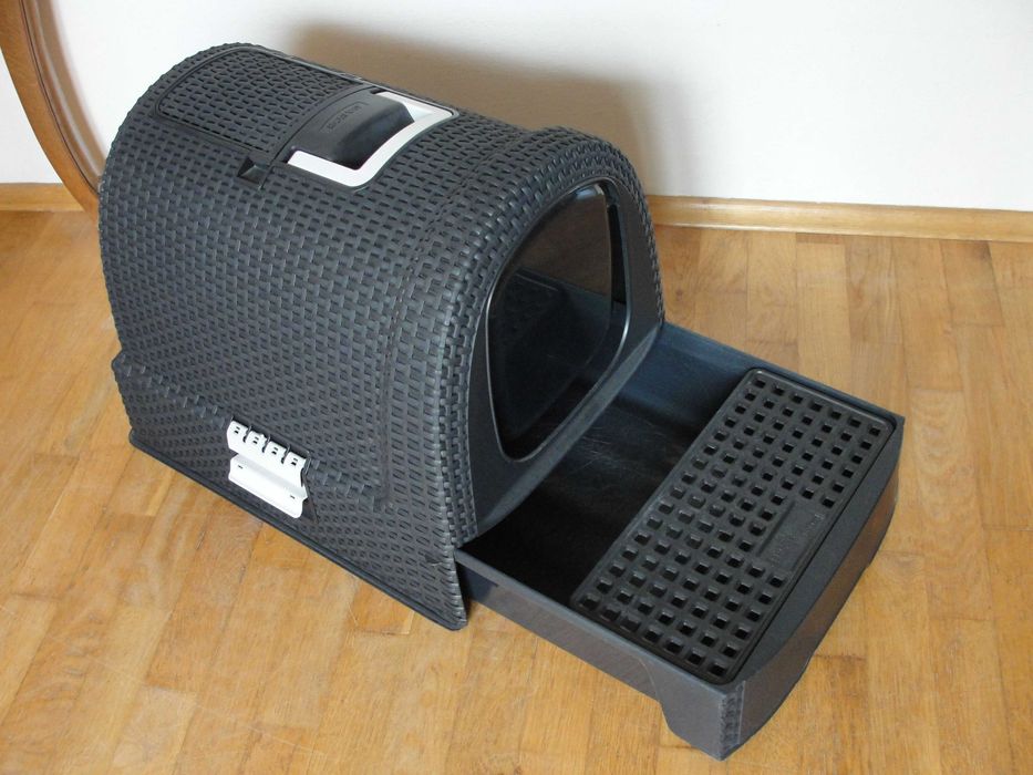 Curver Pet Life Kuweta dla kot Antracyt grafit kryta szuflada łopatka