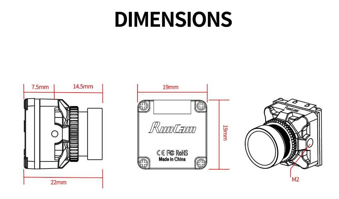Камера для FPV дрона RunCam Phoenix 2 SE V2 Special Edition 19*19*22mm