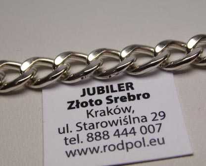 Srebrna bransoletka pancerka 22,5 cm. 5,9 mm.