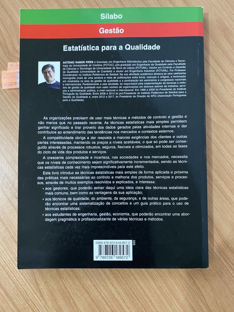 Livro Estatística para a qualidade