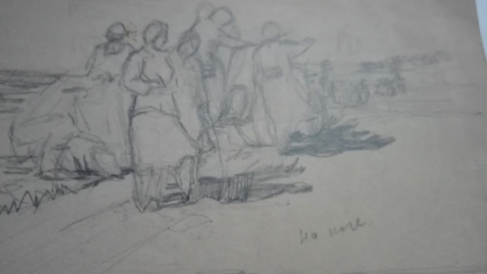 6. Графика эскиз с людьми Художник В.М.Шаталов (1917 -2002 Филадельфия