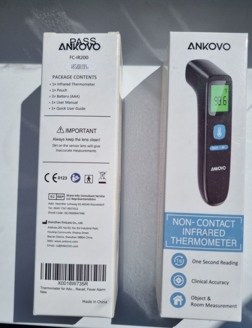 Termometr bezdotykowy na podczerwień Ankovo FC-IR200