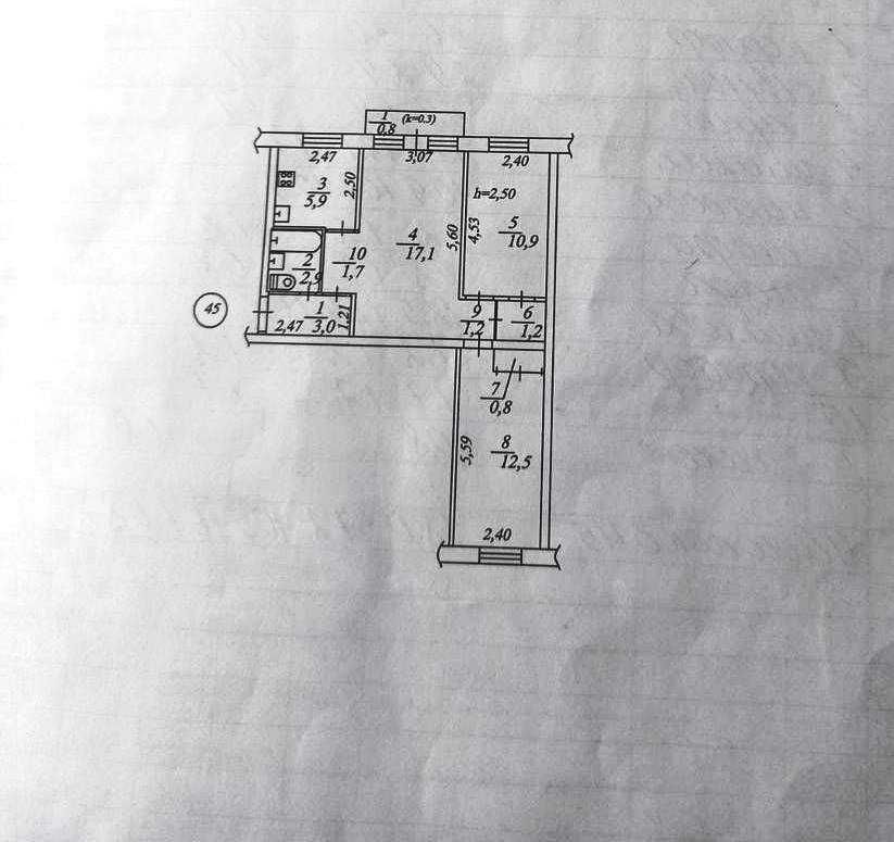 Продам 3к квартиру 58 м2 з ремонтом пр. Б.Хмельницького