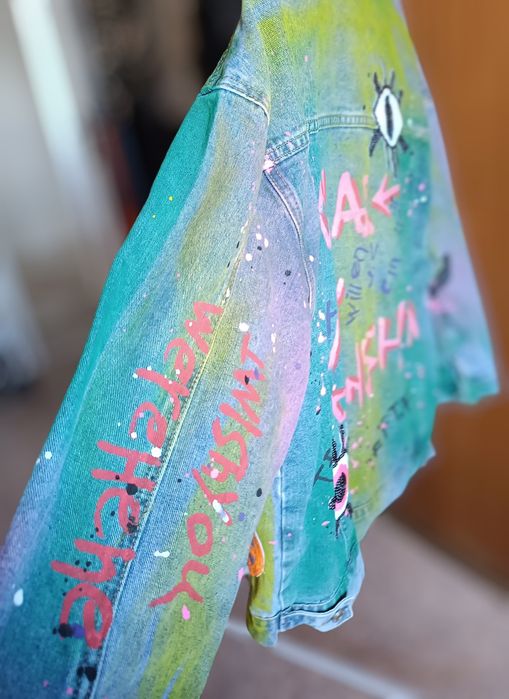 Casaco de ganga todo estampado