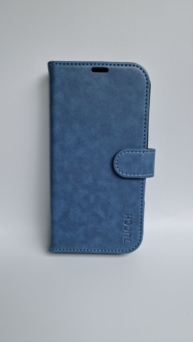 Etui TUCCH do iPhone 16  6,1 - niebieskie, RFID