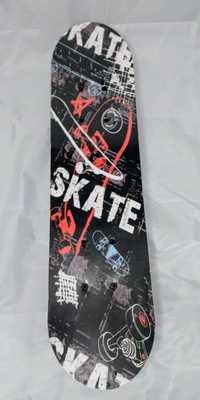 Deskorolka drewniana, fiszka, czarna SKATE 57 cm-NOWA