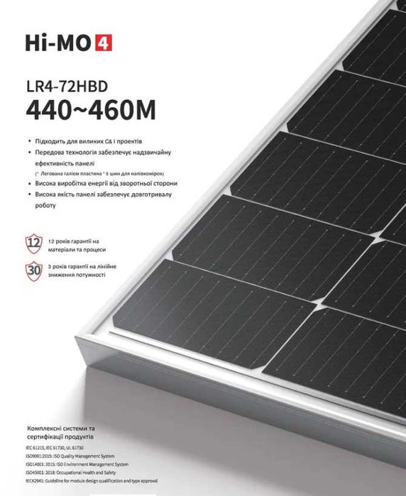Сонячні панелі Longi Hi-Mo LR4-72HBD 445М