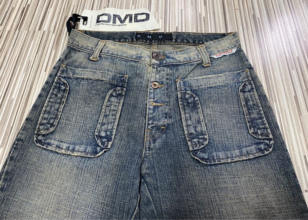 Spodnie damskie jeans 28/33 pas 70 cm DMD granatowe nowe