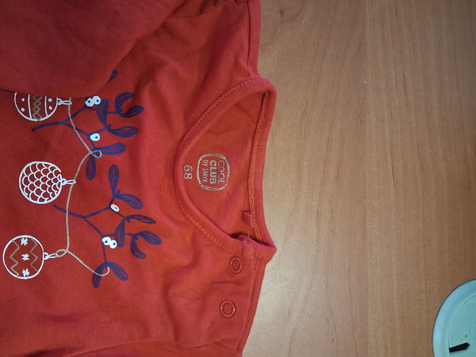 Świąteczne czerwone body bombki tiul 68 Cool Club by Smyk