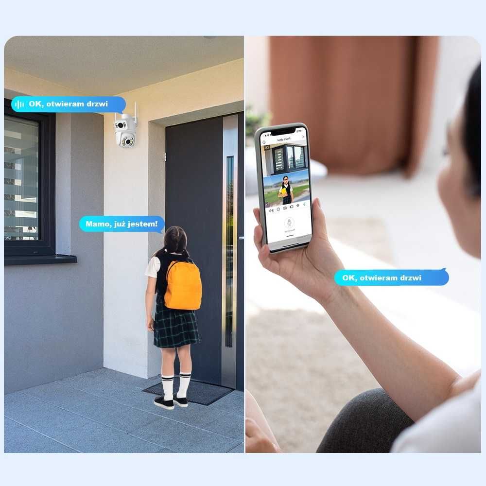 Kamera Podwójna Obrotowa Zewnętrzna IP Wifi 6Mpx