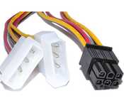Переходник для видеокарты 2 по 4 pin MOLEX -> 6pin для PCI-E кабель
