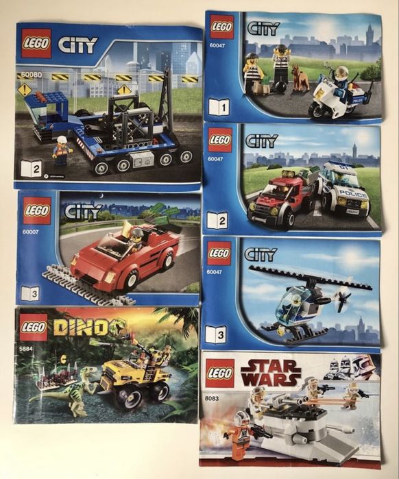 Livros instruções Lego Star Wars, City, Dino