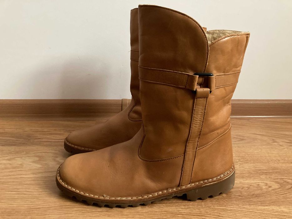 Skórzane męskie kozaki 43 skóra naturalna, wkładka 28,5 cm