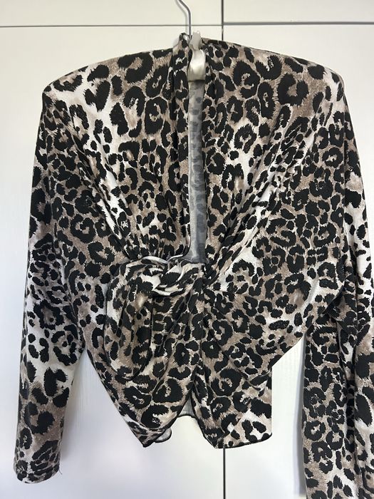 Oryginalne wdzianko bolerko zwierzęcy print Papaya