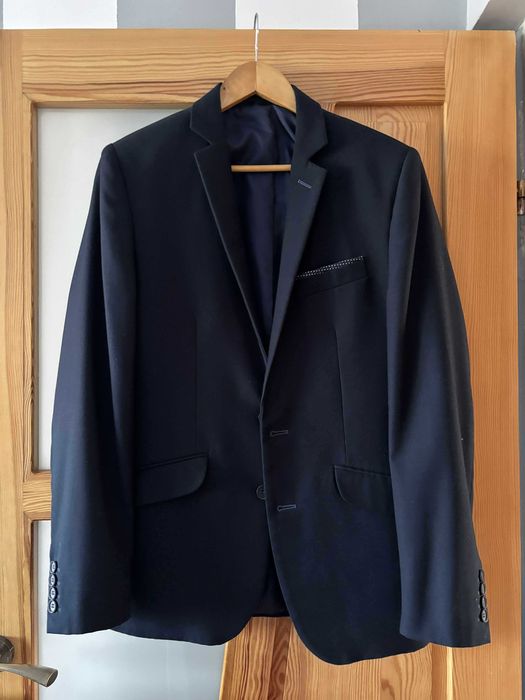 Garnitur męski granatowy The King 46 L marynarka spodnie