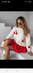 Sweter oversize w wisienki