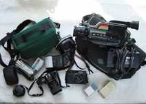 Revue ac 3s, вспышка Revue, Agfa Selectronic s, видеокамера Sony/Canon