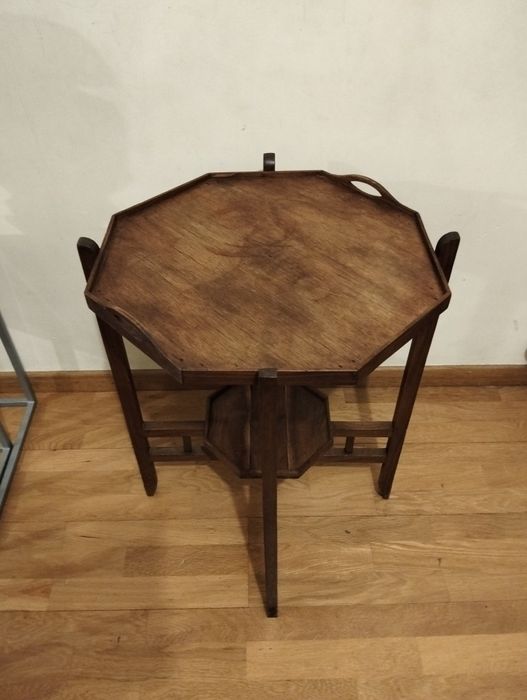 Mesa apoio madeira sextavada