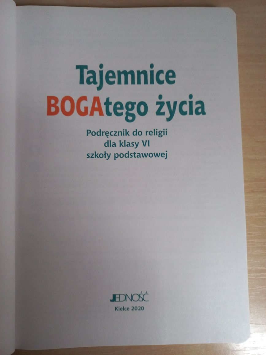 Tajemnice Bogatego życia,  podręcznik do religii kl. 6