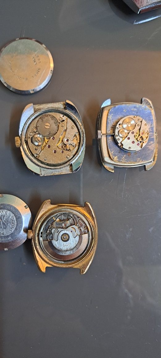 9 Relógios de corda e automático vintage para restauro peças lote.