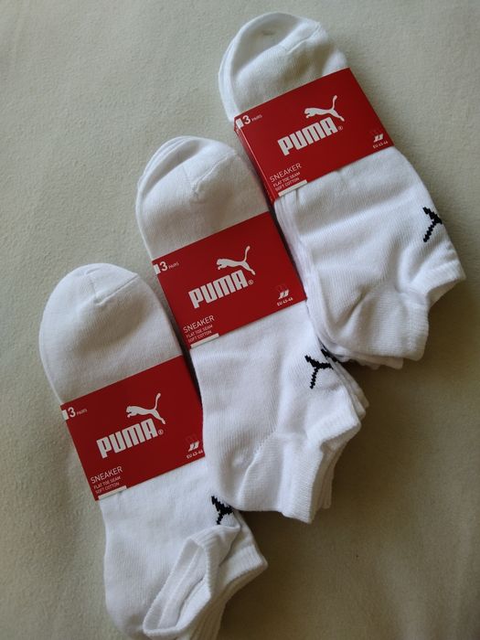 Białe skarpety skarpetki stópki stopki Puma sneaker 43 46 nowe 9par
