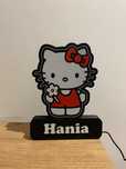 Lampka nocna LED Hello Kitty z dwolonym imieniem - personalizowana