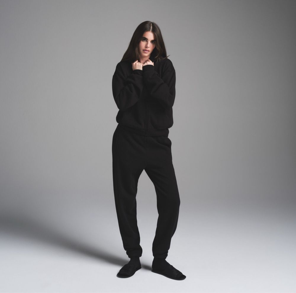 Костюм Skims XS чорний на флісі Classic Jogger штани зіп худі zip hood
